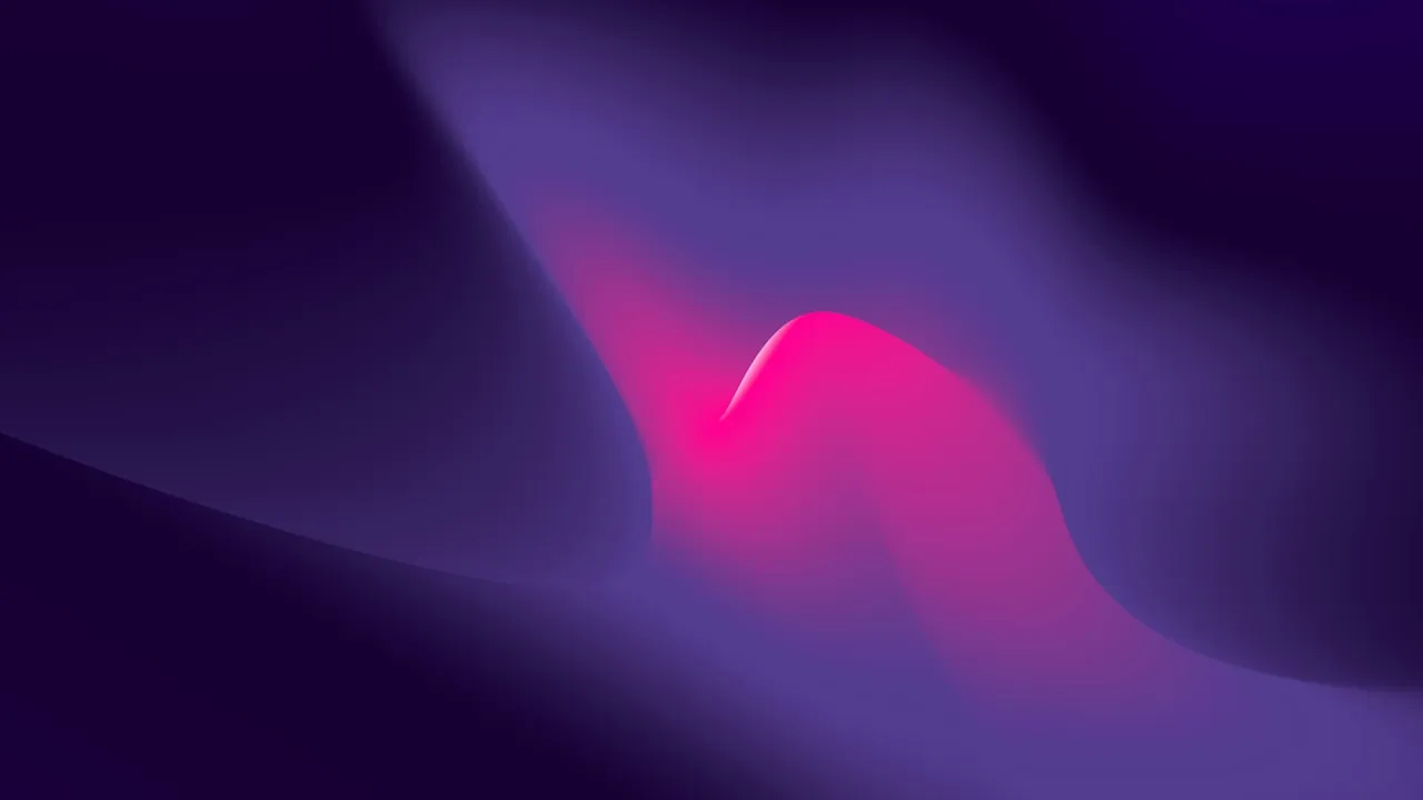 A neon-lit abstract wave — the games-lobby energy of a random chat platform versus a talk-first call